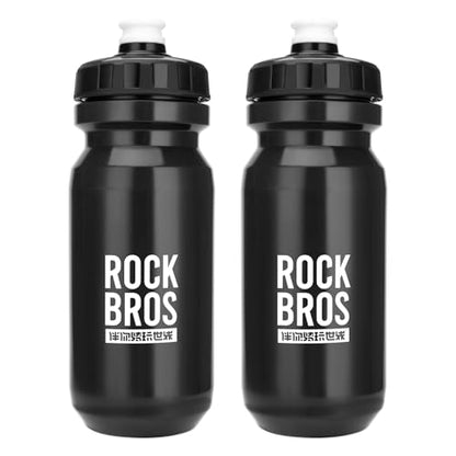 ROCKBROS Bike Water Bottle BPA-Free Squeeze Water Bottle 20 oz 2 Pack - color: Black, style: 2 Pack