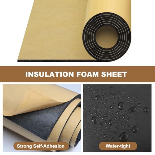 Eunice Sponge Neoprene Foam Sheet with Adhesive, 13 in x 80 in x 3/4 in Foam Rubber Roll Cut to Multiple Dimensions, High Density Rubber Padding for Shock Pad, DIY - size: 13 in x 80 in x 3/4 in