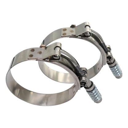 2.5" Heavy Duty T Bolt Hose Clamp Stainless Steel - Spring Loaded 68mm - 76mm for 2.5" I.D. Hose with 3mm - 6mm Wall Thickness, Auto-adjusting maintain Constant Tension (68mm - 76mm, 2 Pack) - size: 2.5" Hose Clamp 68mm - 76mm (2.69" - 2.99")