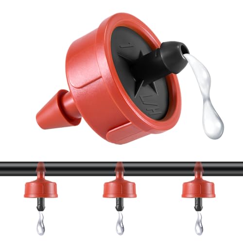 50 PCS 1 GPH Pressure Compensating Drip Irrigation Spot Watering Dripper, Standard Flow Drip Irrigation Emitters Heads for Vegetables Flowers Irrigation Drippers Parts for Outdoor Garden Beds Balcony - size: 1 GPH 50PCS
