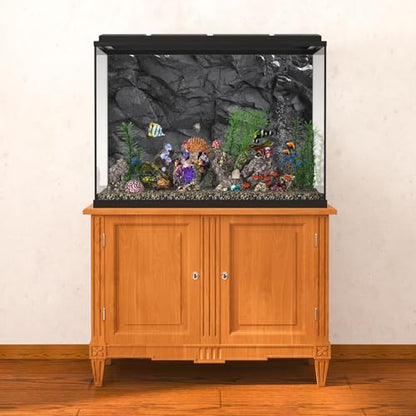 48x20 inches Stone Aquarium Background Black Rock Fish Tank Background Rocky Terrarium Backdrop Polyester