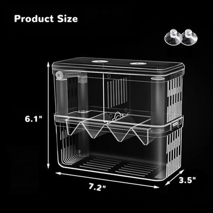 Mipukbay Large Aquarium Isolation Breeding Box, Acrylic Transparent Aquarium Breeder Box for Fish Fry Hatching, Shrimp Breeding, Betta, Guppy, Killifish, Clownfish, Suitable for 5-40 Gallon Tanks