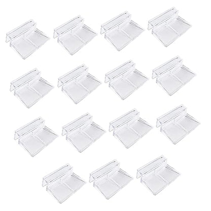 Yardwe 15pcs Acrylic Support Bracket for Fish Tank Cover Adjustable Aquarium Rack for 7-8mm Glass Sturdy Clip Holder for Practical Fish Tank Accessories