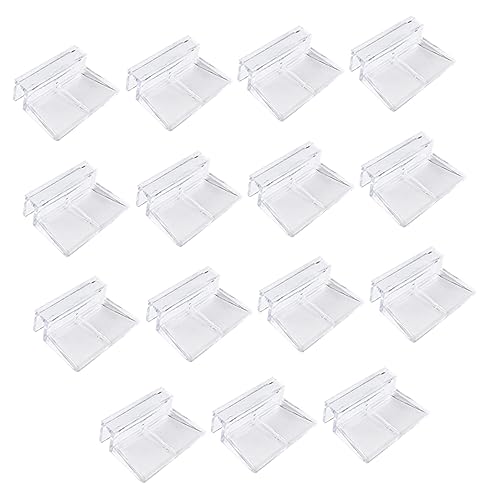 Yardwe 15pcs Acrylic Support Bracket for Fish Tank Cover Adjustable Aquarium Rack for 7-8mm Glass Sturdy Clip Holder for Practical Fish Tank Accessories