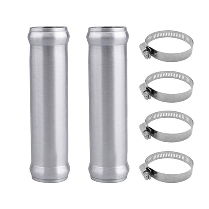 AC PERFORMANCE 3/4" (19mm) OD Aluminum Alloy Hose Joiner Silicone Pipe Connector Bead, 4" Length with 304 SS Clamps, Pack of 2 - size: 3/4" (19mm) - 2PCS