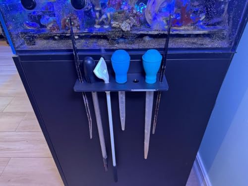 Aquarium Tool Holder Fish Tank, Aquarium Drip Tray, Fish Tank Accessories Storage Holder for Scrapers Tweezers Pipettes Feeding Tools, Adjustable Rim Mount Aquarium Holder (Drip Tray)
