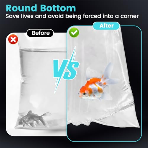 100 Pack Live Fish Bags, 10x20” Round Bottom Double Seal Clear Fishery Bags, Leak-Proof Fish Transport Shipping Bag, HDPE Bag for Freshwater & Saltwater (Ultimate 3 mil)