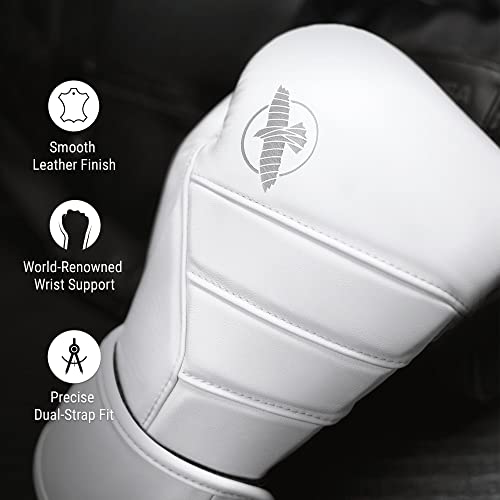 Hayabusa T3 Kanpeki Leather Boxing Gloves - color: White, size: 14oz