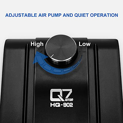 320GPH Aquarium Air Pump 8W Adjustable Quiet Oxygen Pump with 4 Outlet and Accessories Air Stone, Check Valve, Tube,for Up to 300 Gallon Fish Tank,air Pumps for hydroponices ;
