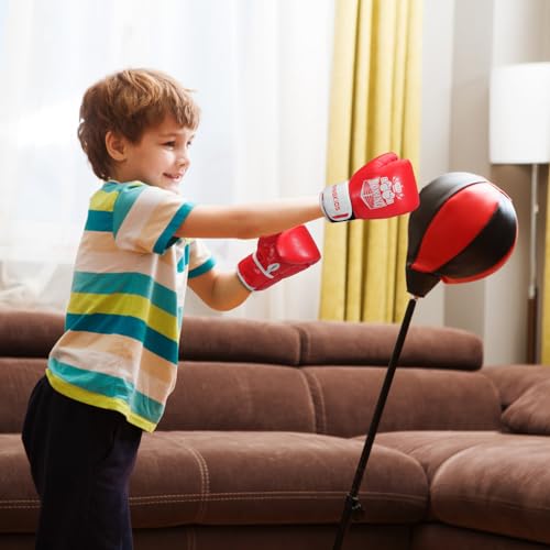 Kids Boxing Gloves for Sparring,Punching Bag,MMA Training,Ages 3-15 - color: Red-White, size: 6 oz