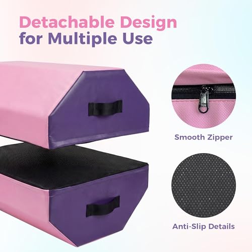 19"X19"X23" Octagon Mat Gymnastics, with High-Density Foam & Waterproof Cover, Skill Shape Tumbling Mat Gymnastics Octagon, Octagon Tumbling Mat Somersault Backbend Trainer for Gymnastics, Cheerleading & Martial Arts
