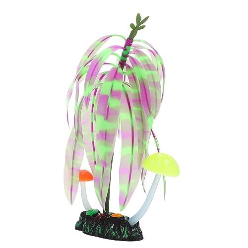 BESPORTBLE Delicate Night Glow Aquarium Plant Decor Realistic Artificial Grass for Fish Tank Decoration Suitable for Betta and Aquariums Lightweight and Compact Design