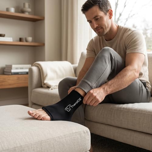 TheraICE Ankle Ice Pack Wrap, Achilles Tendonitis Brace, Plantar Fasciitis - size: Small/Medium, style: Original