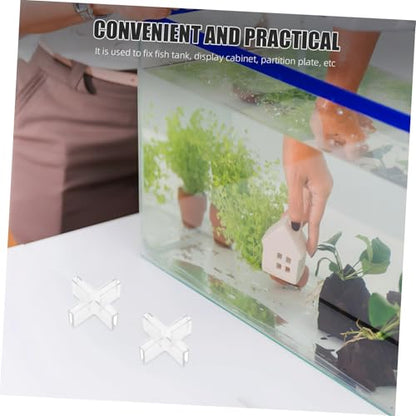 Healifty Glass Fixing Clamps for Aquarium Decor 10pcs Plastic Brackets Slots Fish Tank Lid Clips for Quick Installation