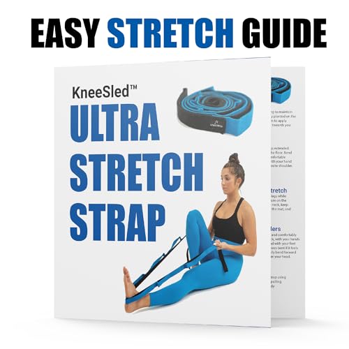 KneeSled Ultra Stretch Strap with 10 Loops, Physical Therapy Strap for Hamstring, Leg & Foot Stretching, Stretch Out Straps for PT, Yoga & Exercise Recovery