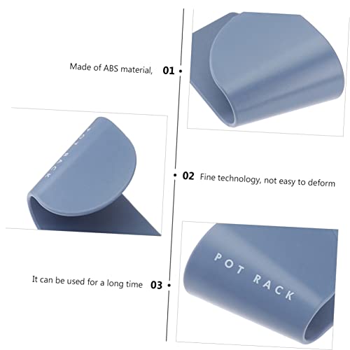 Alipis 5 Pair Blue Abs Frosted Kitchen Lid Holder Seamless Adhesive Pot Lid Storage Rack with Hook and Stand Function Non Deformable Multifunctional Organizer for Pots Trays and Kitchen