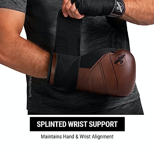 Hayabusa S4 Leather Boxing Gloves | 12oz Boxing Gloves, Muay Thai Gloves, Kickboxing Gloves, Leather Training Gloves, Men and Women, 16oz Boxing Gloves - color: Brown, size: 14 oz