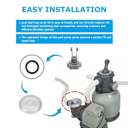 SF15110 Pool Leaf Trap Cover Lid with O-Rings and Valve, Fits Intex 11823, SF80110-2, SF80110-1, ECO15110-2 Models, 12 Inch Sand Filter Pump Replacement Parts