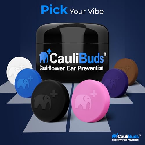CauliBuds™ Cauliflower Ear Magnet - Premium Silicone Ear Magnets Cauliflower Ear - Pressure Earrings Magnetic Ears - Treatment in BJJ, Wrestling, MMA, & Rugby - Cauliflower Ear Draining Kit (Blue) - color: Blue