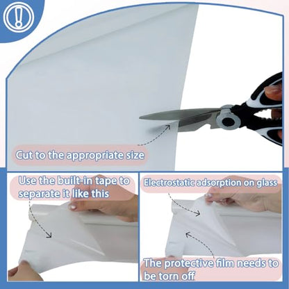 Decorative Static Cling Frosted Window Privacy Film - Anti-UV Heat Anti-Glare, Removable and Reusable Privacy Window Film for,Family,bathrooms,Offices,17.5 x 78.74Inch - size: 17.5inch x 78.74inch