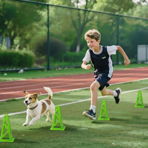 12 Pack Soccer Cones, 9 Inch Agility Cones for Soccer, Football, Basketball, Cones for Sports Training, Speed & Agility Drills, Field Marking Equipment - color: green