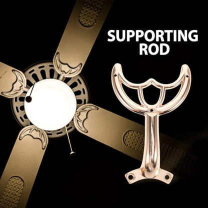 IMIKEYA Ceiling Fan Blade Arms Replacement Parts: 52 Inch Golden Finish Metal Fan Blade Arm Brackets - Universal Sturdy Alloy Repair Accessories for Home Living Room Hotel - color: Gold