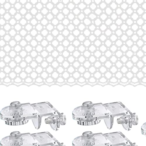 Aquarium Screen Net Cover Anti-Jumping Mesh Guard 20.87x27.56 Inch with 5 Clips
