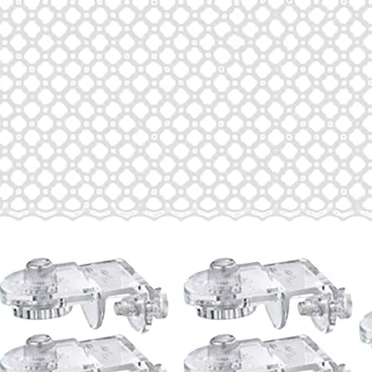Aquarium Screen Net Cover Anti-Jumping Mesh Guard 20.87x27.56 Inch with 5 Clips