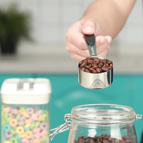 1/2 Cup Magnetic Grips Stainless Steel Measuring Cup -1PCS - size: 1/2 cup