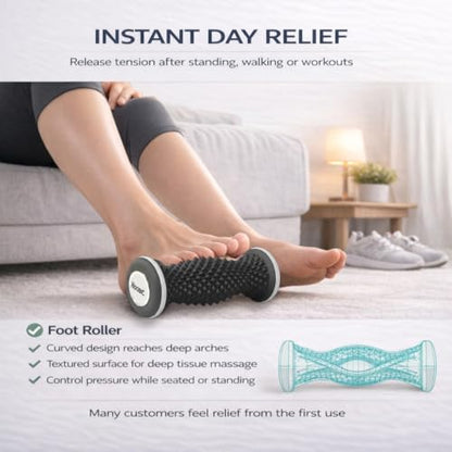 Plantar Fasciitis Night Splint, Foot Roller & Lacrosse Ball for Tension Relief, Foot Pain Relief Heel Spur, Arch Pain, Achilles Tendonitis, Comfortable and Gentle Foot Brace Men and Women (S) - size: Small