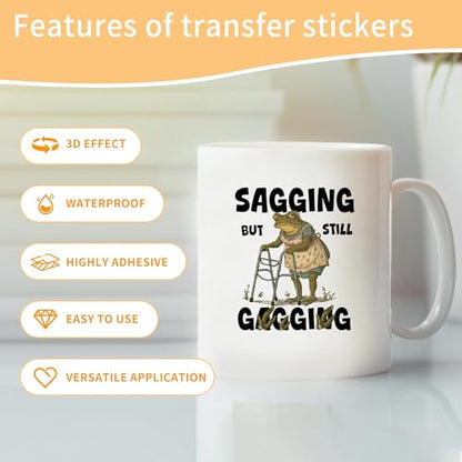 UV DTF Cup Wraps - 20 Sheet Funny Animal UV DTF Transfer Stickers, Fun Cup Wraps for Glass, Humorous Waterproof Decals, DIY Crafts for Self, Friends, Family