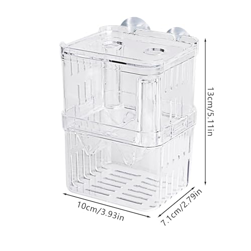 Breeder Box Fish, Acrylic White Breeder Isolation Divider Hatching Boxes, Aquarium Breeder Box, Hatchery Incubator Tank, Acrylic Fish Incubator Tank Divider for Baby Fish Betta Guppy Safe Acclimation