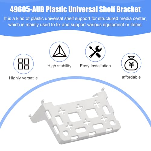 2PCS 49605-aub Structured Media Panel Accessories Enclosure Universal Shelf Mounting Bracket for Leviton Media Panel -That Supports 20lbs of Weight - White - size: 2 Pieces