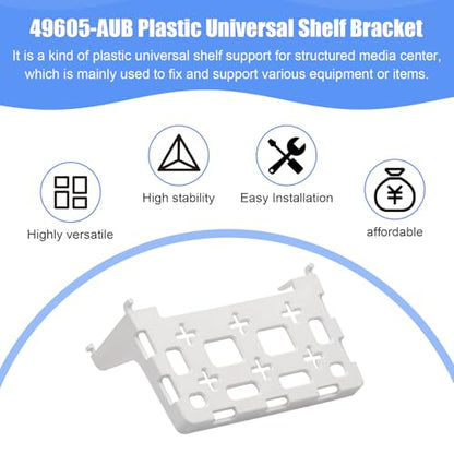 2PCS 49605-aub Structured Media Panel Accessories Enclosure Universal Shelf Mounting Bracket for Leviton Media Panel -That Supports 20lbs of Weight - White - size: 2 Pieces