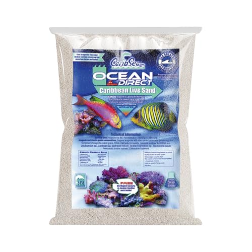 CaribSea Ocean Direct Natural Live Sand – 20 lb – Natural Aragonite Sand for Saltwater Aquariums – Sea Breathe Technology – Short Setup Time - color: Original Grade, size: 20lb (Pack of 2)