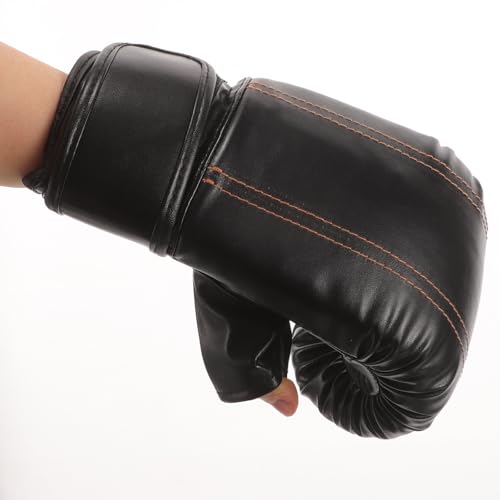 UPKOCH Kickboxing Gloves 1 Pair Open Finger Training Boxing Gloves for Men and Women Protective for Adult and Black