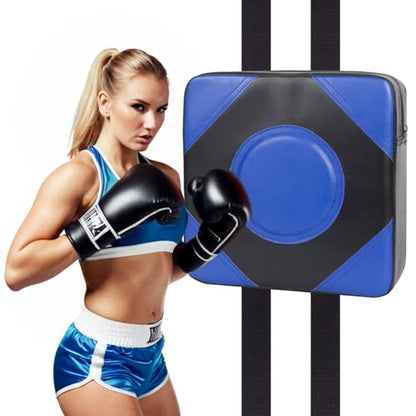 LuiceABC Wall Punching Boxing Pad, Wall Focus Target Foam, Boxing Fitness Wall Punch Bag, Leather and High Elastic Sponge Bag for Sports Training, Adjustable Height - style: Blue