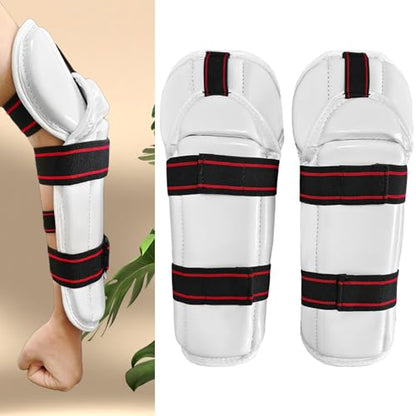 Fancyes Taekwondo Shin Protector Taekwondo Arm Shin Guards Impact Resistant Padded Protective Gear for Training Sparring Kickboxing, M