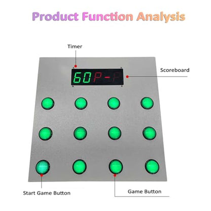 Agile Reaction Training Lamp for Desktop, Speed-Adjustable Reaction Lights with Timer & Score Counter,for Sports Training & Fun Games