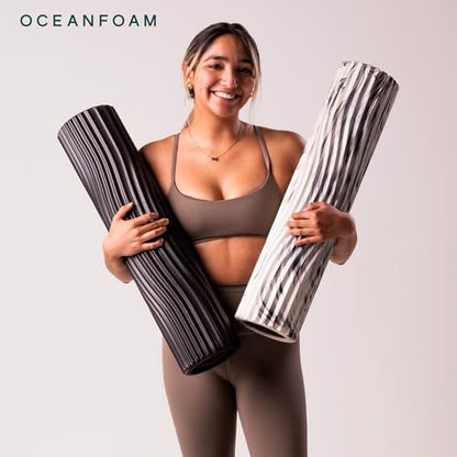 Oceanfoam Tsunami Roller - XLarge Soft Density Foam Roller (Black Marbled) - color: Black Marbled