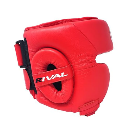 RIVAL Boxing RHG2 Hybrid Headgear - Ultra-Thin, Super-Sleek Design, Compact Training Style with Cheek Guards - color: Red, size: X-Large