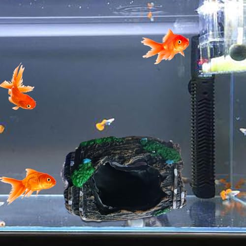 Aquarium Decorations,Broken Barrel Design Resin Ornament - Artificial Aquarium Ornaments | for Betta Shrimp Turtle Jellyfish Reptile Small Pets Freshwater Saltwater