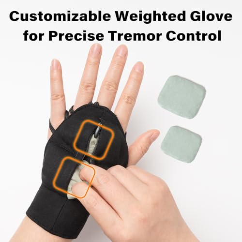 Weighted Gloves for Tremors, Wrist Weights for Hand Tremors and Parkinsons Patients, Steady Hand Adjustable Weighted Gloves (Patent Pending) - size: Medium, Right Hand