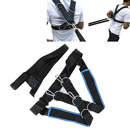 Sled Harness Training Gear for Athletes, a Complete Physical Training Kit with Adjustable Shoulder Straps for Pulling a sled or tire for Intense Workouts