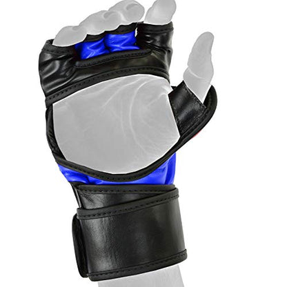 MMA Gloves, UFC Kickboxing Gloves, MMA Sparring Gloves, MMA Training Equipment, Fighting Gloves for Mixed Martial-Arts, MMA Training Gloves Adults Men & Women by BeSmart - color: Blue, size: Medium