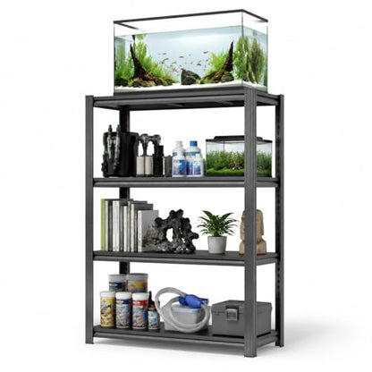 PRESTELION Aquarium Stand Fish Tank Stand 1600LBS Metal Shelving Adjustable Heavy Duty Storage Shelves Display Shelves Utility Shelf for Turtle Tank, Reptile Terrarium, 54" H×35.4" W×15.7" D, Black - size: 4-TIER 54"H×35.4"W×15.7"D