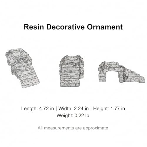 Black Resin Decorative Ornament with Cave and Platform for Home & Garden Display
