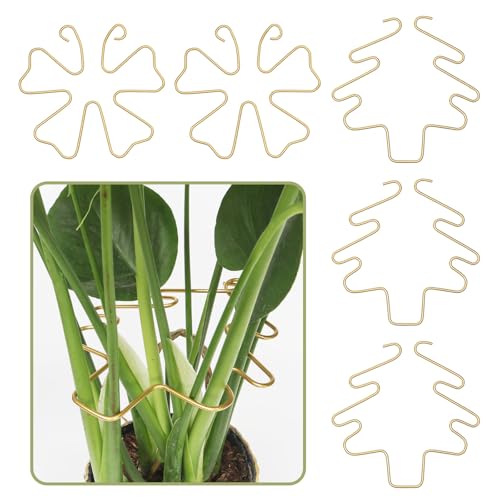 5PCS Iron Monstera Plant Support Stakes Premium Plant Stand for Indoor & Outdoor Plants Practical Leaf Holders,Durable Trellis Accessories for Gardening Enthusiasts(Tree+Butterfly) - color: Tree+Butterfly