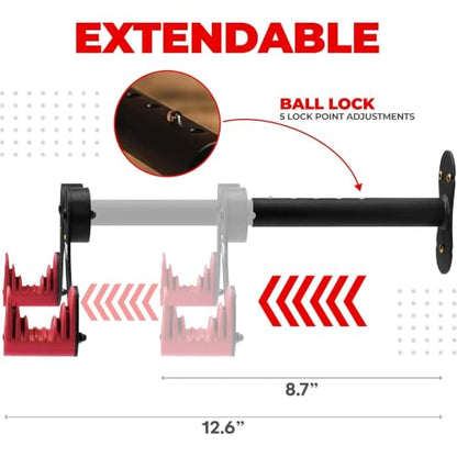 PRO BIKE TOOL Bike Rack for Garage Wall Mount - Horizontal Bike Storage - color: Red