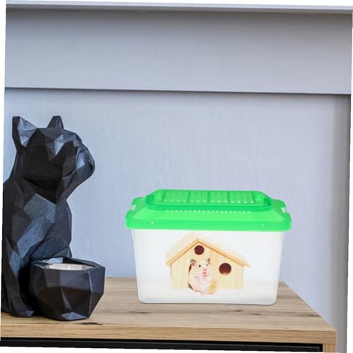2pcs Portable Mini Fish Tank and Plastic Turtle Carrier with Handle, Medium Pet Transport Box for Small Reptiles, Betta Fish, and Hamsters
